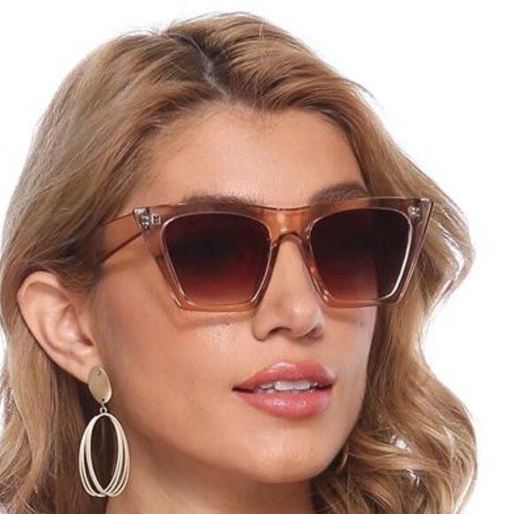 Vintage Square Cat Eye Sunglasses Women Trendy Cateye Sunglasses
